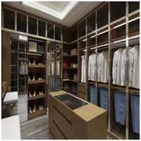 CBMmart Modern Luxury Man Vestidor Walk in Cabinet Closet Armoire Armario de carcasa de madera de roble blanco sólido en venta