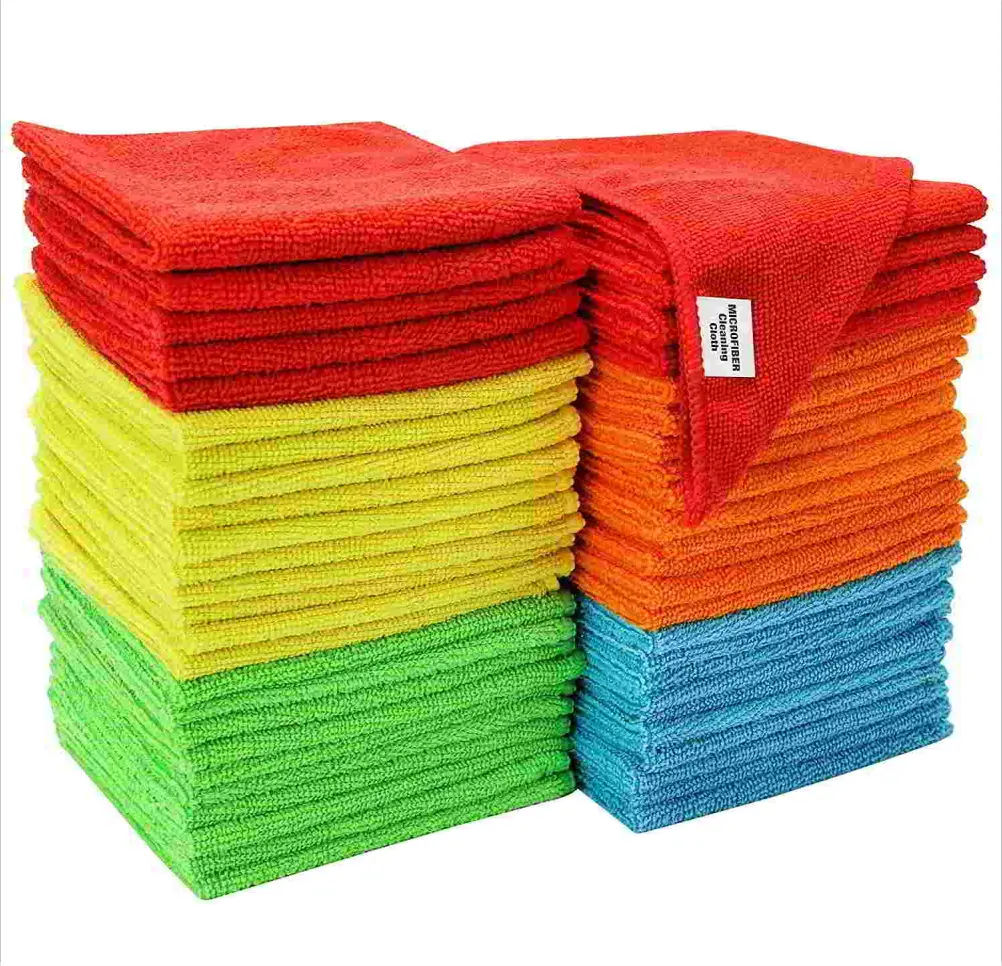 दैनिक उपयोग के लिए सबसे लोकप्रिय माइक्रोफाइबर ब्राइट ताना बुना हुआ तौलिया बहुक्रियाशील सफाई कपड़ा, घरेलू सफाई रसोई वाइप
