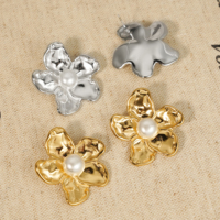 Boucles d'oreilles vintage CLIORO en perles d'imitation martelées et texturées, clous d'oreilles imperméables en forme de fleur, bijoux pour femme, cadeau