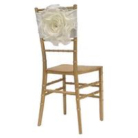 Housses de chaise de mariage en tulle blanc pour décoration de chaise articulée en bambou pour mariage à thème hôtelier