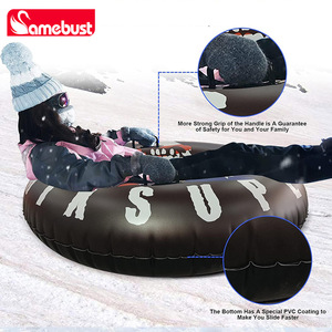Inflatable Snow Tube For Adults Black American Flag Design Outdoor Winter <b>Skiing</b> Toy 0.4-0.6mm PVC - Product Image 5