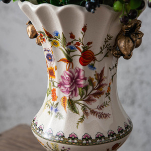 Livraison gratuite Vase en céramique rétro style américain effet craquelé, Décoration créative pour la maison, Style européen, Design binaural haut de gamme - Product Image 3