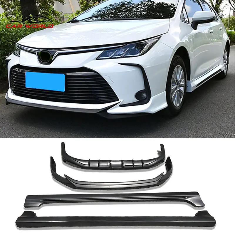 Bibir Depan Belakang Bibir Sisi Rok Seluruh Tubuh Kit untuk Toyota Corolla 2019-2021 ABS Bahan Diffuser Bumper Aksesoris Mobil