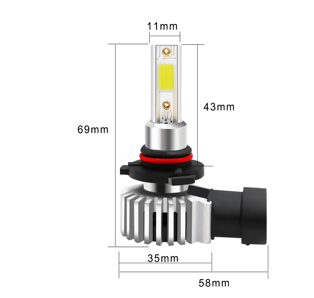 super bright D9 H1 H3 H4 led headlight COB Led Headlight 6600lm 9006 led electric motorcycle driving lamp for universal Car