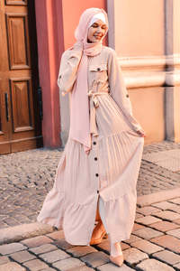 Vestidos Casuales LE DUO para Mujer, Vestido Largo con Botones al Frente y Lazos en la Cintura, Estilo Modesto - Product Image 2