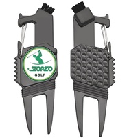 Nouvel outil de réparation de divot de golf de conception, outil de réparation de pas 6 en 1, accessoires de golf polyvalents