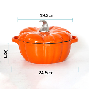 Nouvelle conception de casserole en fonte antique en forme de citrouille, émaillée, avec couvercle, pour la cuisine à domicile - Marmite hollandaise, pot à soupe - Product Image 6