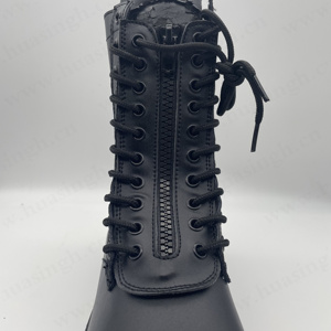 ZH, Bốt Bay Chiến Đấu Da Nguyên Hạt Chống Lạnh Bốt Phi Công Đế Ngoài Cao Su EVA + Chống Sốc Có Khóa Kéo Phía Trước HSM069 - Product Image 5