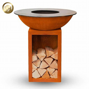 Brasero Portátil Moderno de Acero Corten de Tamaño Pequeño, Superficie Resistente al Óxido, Cocina de Leña para Jardín, Fiestas al Aire Libre - Product Image 2
