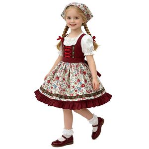 Robe bavaroise Dirndl à fleurs pour filles, ensemble en coton et fibre de bambou, costume d'Oktoberfest, été 2026 - Product Image 5