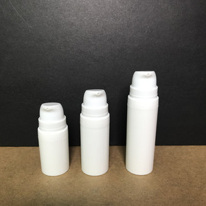 White PP Plastic <b>Vacuum</b> Bottles 5ml 10ml 15ml Press Type For Lotion Cosmetic Essence Dispensing Face Use - Product Image 1
