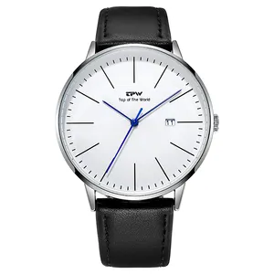 นาฬิกาผู้ชายสไตล์คลาสสิก K3046-98นาฬิกาข้อมือแบรนด์ของตัวเองสร้อยข้อมือหนังสีดำกันน้ำคุณสมบัติ TPW นาฬิการาคา