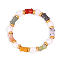 Pulseras de Perlas de Agua Dulce Barrocas con Piedras Naturales Hechas a Mano, Estilo Vintage de Lujo Ligero, Chapadas en Oro de 18K y Acero Inoxidable Bingxin