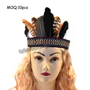 Coiffe en plumes d'autruche artisanale OEM pour fête de carnaval, style ethnique - Product Image 4