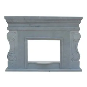 Desain Kustom Ukiran Tangan Batu Alam Marmer Perapian Surround Mantel untuk Dijual