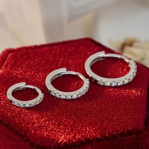 Xinfly 2023 VS Pendientes de Aro Pequeños Circulares para Hombre, Oro Real de 18K, 0.10CT 6mm, 0.18CT 8mm, 0.26CT 10mm - Product Image 2