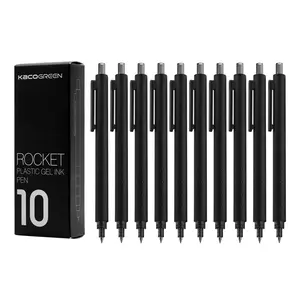 RTS kaco ปากกาหมึกเจลแพ็คสีดำ10ชิ้นจรวดหดได้0.5มม. ชุดปากกาแพ็คหลายสี