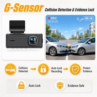 VIEVGUARB V116 Caméra de tableau de bord double 4K avant et arrière, caméra arrière 1080P, WiFi, GPS avec écran 3,2 pouces, mode stationnement, enregistreur de voiture