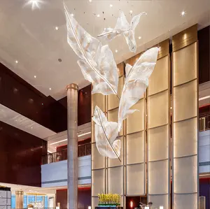 Lustre de cristal do lobby de hotel, lustre personalizado de luxo, iluminação pingente para projetos etl89235