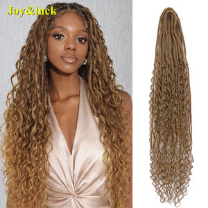 Vente en gros d'usine, extensions de dreadlocks à double extrémité de 24 pouces, 3 en 1, style bohème, extensions de cheveux synthétiques hippie pour femmes - Product Image 1