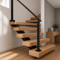 Système de garde-corps moderne en câble d'acier inoxydable pour escalier, balcon, main courante de sol, utilisation extérieure, salle de bain, villa, centre commercial, garantie 5 ans