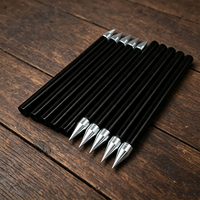 Piaoyu 8mm 10 pièces/sac Flèches sans plumes en acier noir pour la chasse en extérieur