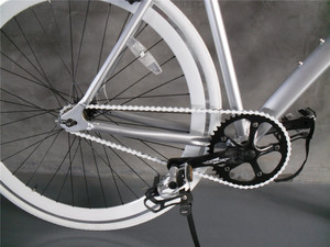 <span class=keywords><strong>Silber</strong></span> Farbe Single Speed Bullbar Aluminium legierung Rahmen Vintage <span class=keywords><strong>Fixie</strong></span> Fixed Gear Fahrrad Fahrrad - Product Image 4