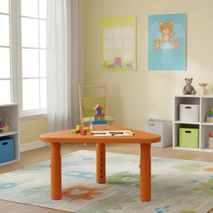 Triangle Kids Plastic Table and <b>Chairs</b> Set Toddler Home Furniture Lightweight Durable Playroom <b>Study</b> Dining - Product Image 5