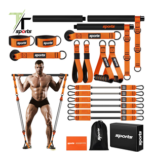 <span class=keywords><strong>Kit</strong></span> de <span class=keywords><strong>barre</strong></span> de Pilates de sport avec bandes de résistance Équipement de Pilates robuste Gym à domicile portable pour l'entraînement en force - Product Image 1