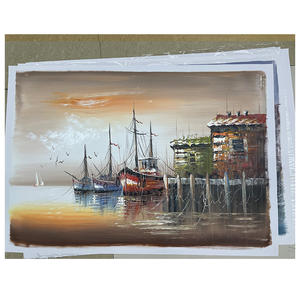 Fait à la main 100% personnalisé moderne impressionniste peinture à l'huile Coloful bateau toile de haute qualité peint à la main aquarelle papier moyen - Product Image 1