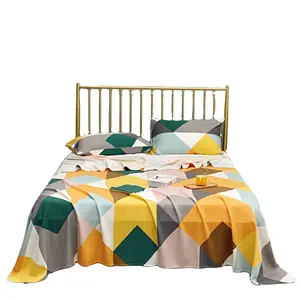 Vendita calda personalizzata in fabbrica set biancheria da letto in cotone 100% stampato in cotone copripiumino set lenzuolo