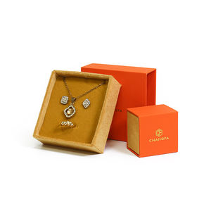 علبة عرض فاخرة مخصصة على شكل درج مع بطانة مخملية ناعمة لتخزين القلادات والأساور والخواتم، صندوق مجوهرات - Product Image 1