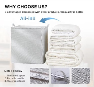 YUYANG High Quality Home Quilt <b>Bag</b> Foldable Blanket Storage <b>Bags</b> Non-woven Clothes Organizer with Lids and Handle - Product Image 4
