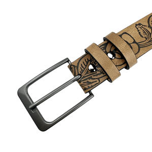 Cinturón de Cuero PU Marrón con Hebilla de Aleación en Forma de D, Unisex, Tiyo, 3.5cm de Ancho, 95-125cm de Largo, Primavera 2024 - Product Image 2