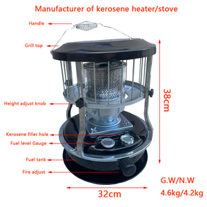 Chauffages au kérosène pour usage intérieur, chauffage au kérosène non électrique avec sac de transport, brûleur en verre pour camping - Product Image 2