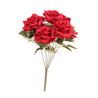 Bouquet de roses Phénix classiques à sept têtes en soie artificielle, faites à la main, pour la vente en gros à l'exportation, roses diamant pour la décoration de table