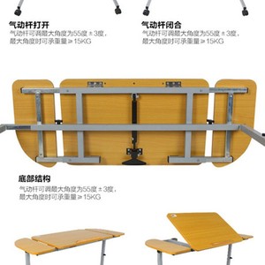 Table de chevet d'hôpital Hepo avec mécanisme de levage pneumatique pour les soins aux personnes âgées et l'utilisation d'un ordinateur portable - Product Image 4