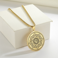 Classique Africain Symbole Collier Lotus Hindou OM Symbole Pendentif Colliers pour Femmes Hommes Indien Bouddhiste Religieux Bijoux