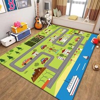Alfombra de Juego para Niños, Alfombra de Poliéster Impresa con Mapa de Tráfico y Estacionamiento para Juegos de Simulación y Educación Temprana