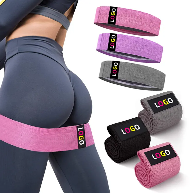 Cheap Custom Print Latex Fabric Exercise Band Set Elastic Fitness Resistance Bands