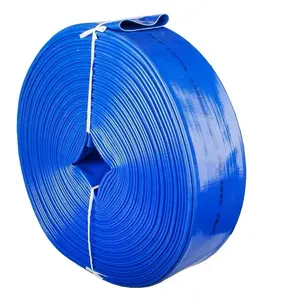 Échantillons gratuits haute pression PVC bleu pose à plat tuyau de décharge d'eau tuyau 1 2 3 12 14 16 POUCES tuyau d'irrigation en tissu flexible