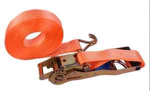 Sangle à cliquet ergonomique à longue poignée de 2 po (50 mm) 5000 daN avec crochets pivotants GS-<span class=keywords><strong>TUV</strong></span> certifiée EN 12195-2 pour un pré-tensionnement élevé - Product Image 2