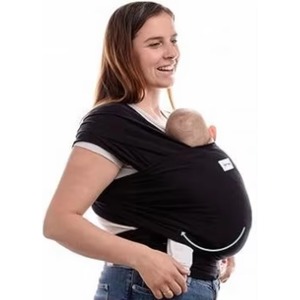 Muestra gratuita de portabebés tipo bandolera informal para recién nacidos y niños pequeños - Portabebés ligero y manos libres de 7 a 35 libras (Negro Sable) - Product Image 5