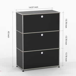 เฟอร์นิเจอร์โมดูลาร์สีดำ: ตู้ไซด์บอร์ด, ตู้ลิ้นชักสามบาน, เฟอร์นิเจอร์สแตนเลสสตีลแบบกำหนดเองได้ - Product Image 6