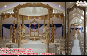 Mandap de Boda Dinámico Tallado en Madera, Impresionante Mandap de Madera para Bodas, Hermoso Mandap de Madera para Bodas, Fabricante de Mandaps de Madera en Canadá - Product Image 5