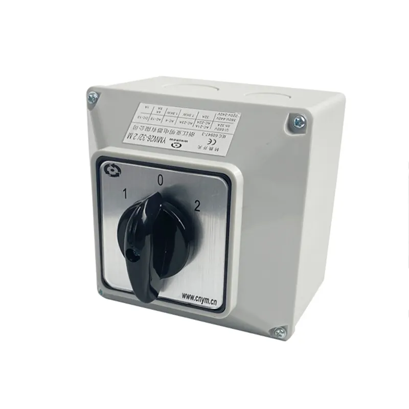 Electric Change-over Cam Switch 32A 3 Position 2 Poles Rotary With Waterproof Protective Cover Box LW26-32/2M