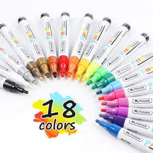 Paint Pens Paint Markers Mobee P-862A Low Odour Waterproof Paint Marker Of 12 Customized Paint Marker Pen Valve Structure Metal Paint Marker For Artists
