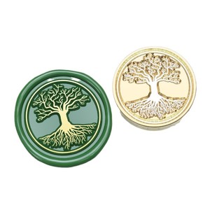 Cabezas de sello de cera de la serie Árbol de la Vida, de latón, 2.5*1.5cm, para decoración y sellado con cera. - Product Image 5