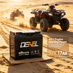 <span class=keywords><strong>Batterie</strong></span> de <span class=keywords><strong>moto</strong></span> DENEL neuve <span class=keywords><strong>12V</strong></span> 6DM17 <span class=keywords><strong>17AH</strong></span> entièrement scellée au plomb-acide, sans évaporation d'électrolyte, pour toutes les conditions météorologiques, stockage hors route - Product Image 1