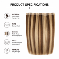 Extensions de cheveux naturels Genius Weft pour cheveux fins, invisibles, injectées, sans couture, micro-trame, cheveux vierges bruts, prix de gros